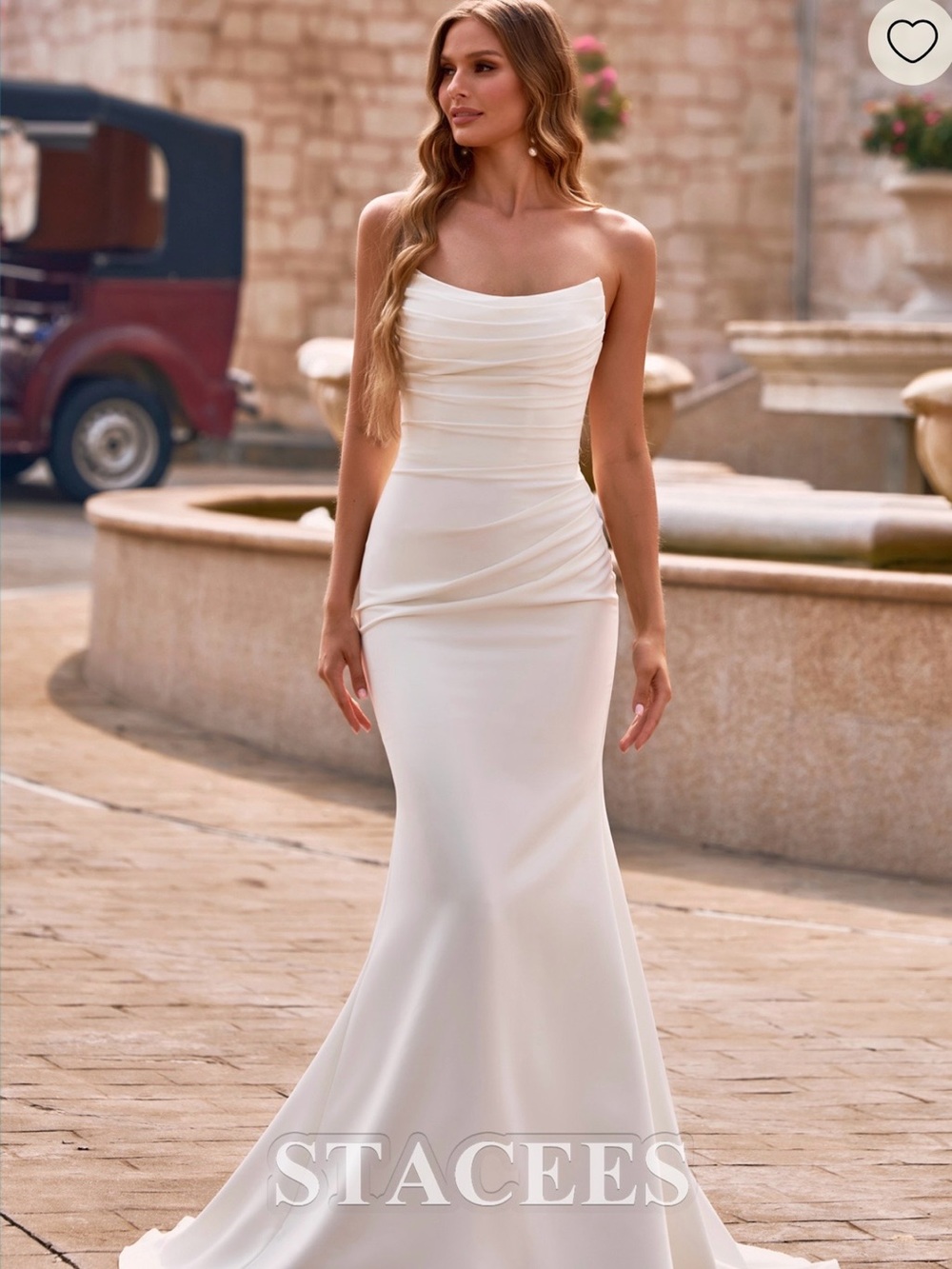 Ivory Strapless Mermaid Wedding Dress
